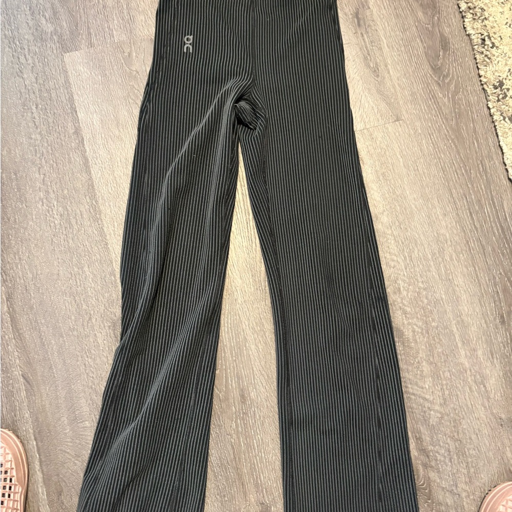 On Running Black with Gray Pinstripe Active Pants